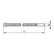 Hellermann Tyton Kabelbinder T-Serie, Polyamid 6.6, naturfarben