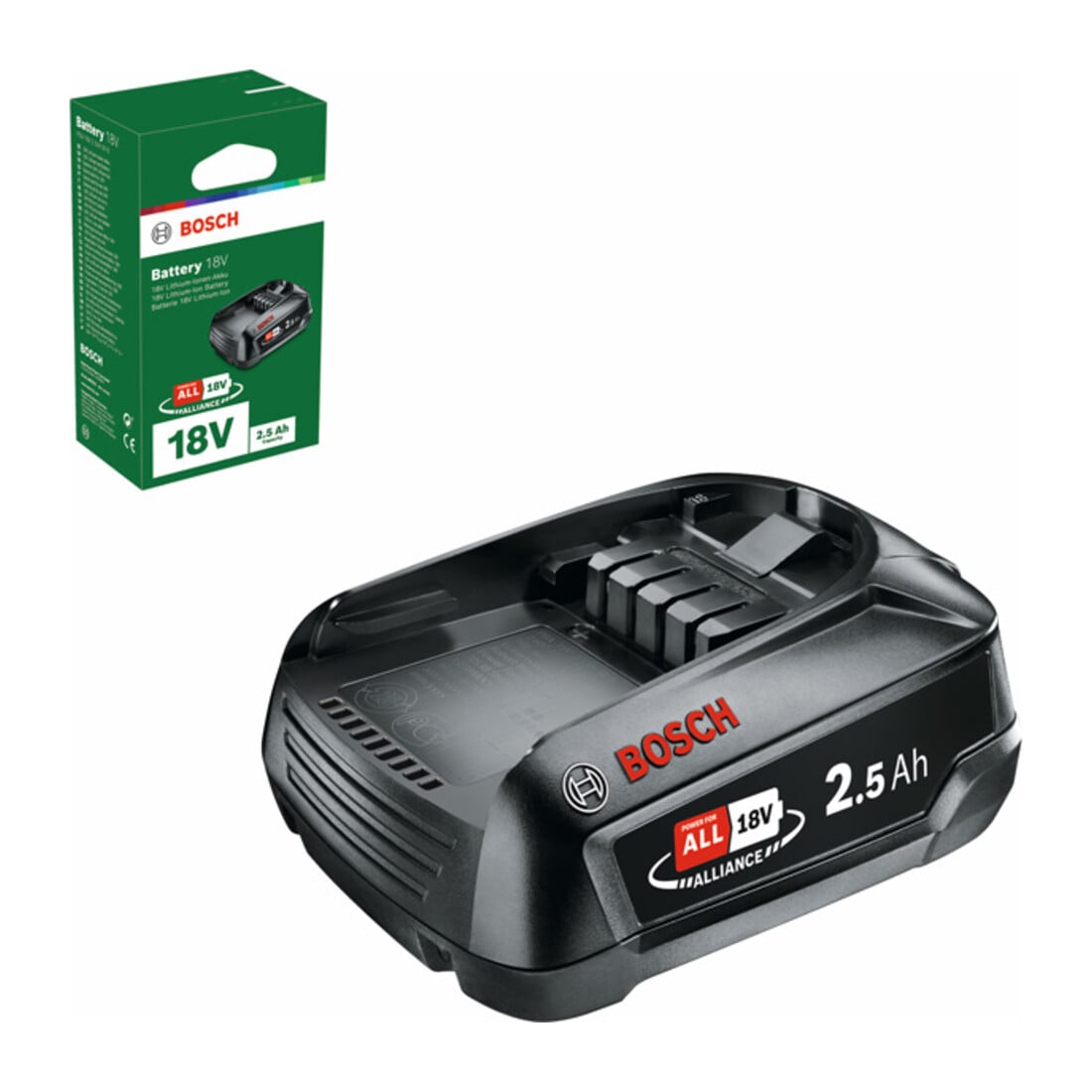Pack batterie Bosch 18 Volt lithium-ion PBA 18 Volt, 2,5 Ah W-B, accessoires système