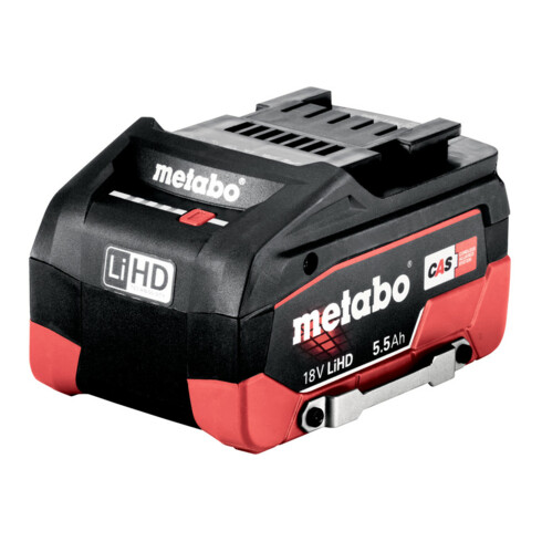Pack batterie Metabo avec clip de sécurité LiHD 18 V - 5,5 Ah