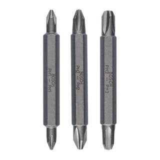 Pack de 3 embouts de tournevis doubles PH1, PH2, PH3, PH1, PH2, PH3; 60 mm