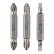 Pack de 3 embouts de tournevis doubles S 0,6x4,0, PH2, PZ2; S 0,6x4,0, PH2, PZ2; 45 mm-1