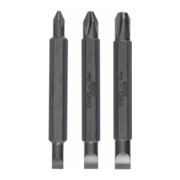 Pack de 3 embouts de tournevis doubles S 0,6x4,5, S 0,8x5,5, S 1,2x6,5; PH1, PH2, PH3; 60 mm