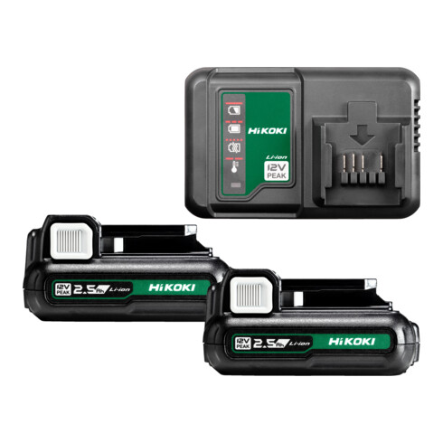 Pack de batteries Hikoki 12 V peak 2,5 Ah BSL1225M + chargeur UC12SL