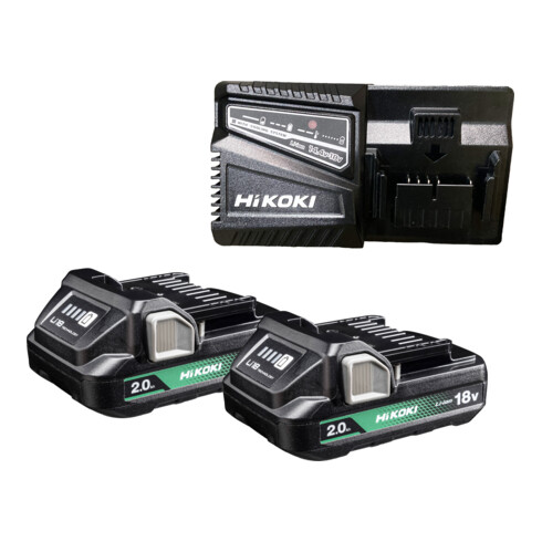Pack de batteries Hikoki 18V 2,0 Ah BSL1820M + chargeur UC18YSL