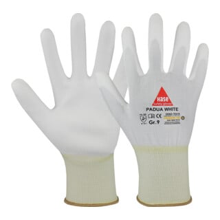 Hase Gants de montage Padua en nylon blanc