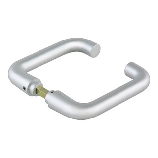 Paire de béquilles en verre rondes LM argent elox.f.f.Guide-poignée VK 8mm