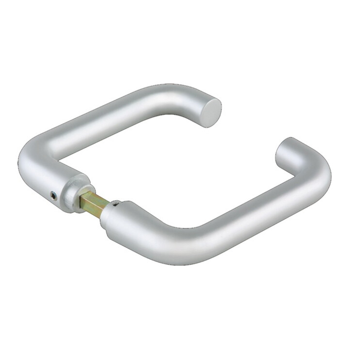 Paire de béquilles en verre rondes LM argent elox.f.f.Guide-poignée VK 8mm