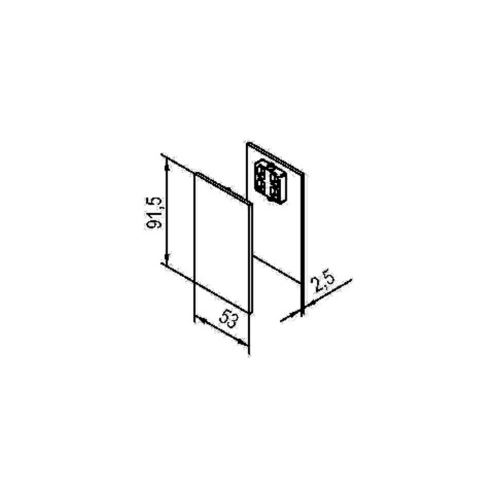 Paire de caches Alu.VA Eff.elox.z.Aufkl.beids.B.53 mm H.91,5 mm HELM