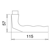 Paire de leviers de porte 125Z Alu.0105 sans rosettes VK 8mm-4