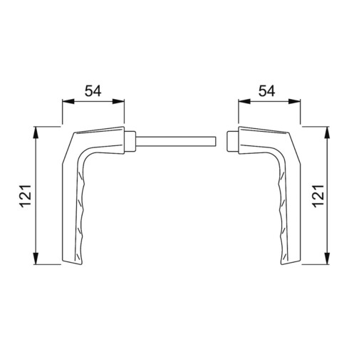 Paire de leviers de porte Hoppe Francfort 117L Alu.F2 sans rosettes VK 8mm