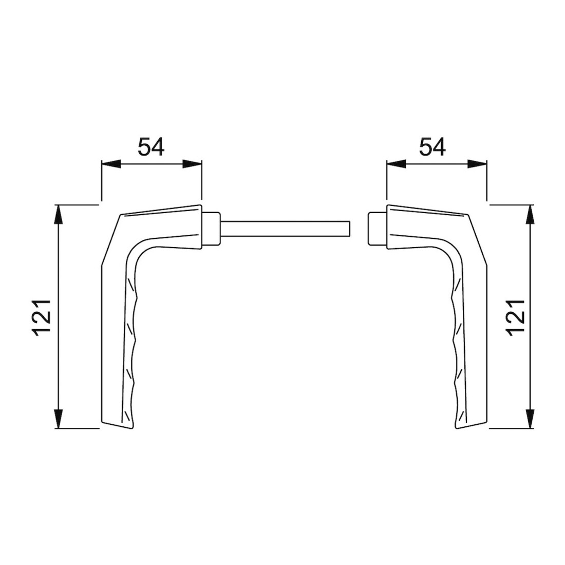 Paire de leviers de porte Hoppe Francfort 117L Alu.F2 sans rosettes VK 8mm