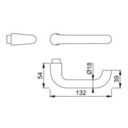 Paire de leviers de porte Hoppe Paris 138L/EI38Z Alu.F1 sans rosettes VK 8mm-3