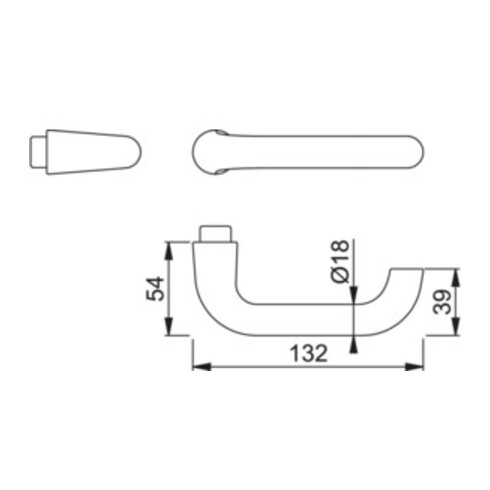 Paire de leviers de porte Hoppe Paris 138L/EI38Z Alu.F1 sans rosettes VK 8mm