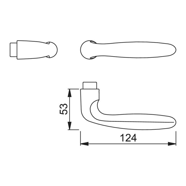 Paire de leviers de porte Hoppe Verona 1510 Alu.F1 sans rosettes VK 8mm