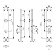 Paire de plaques longues Hoppe 202SP F2/new silver color F2 salle de bain SK/OL 78mm-3