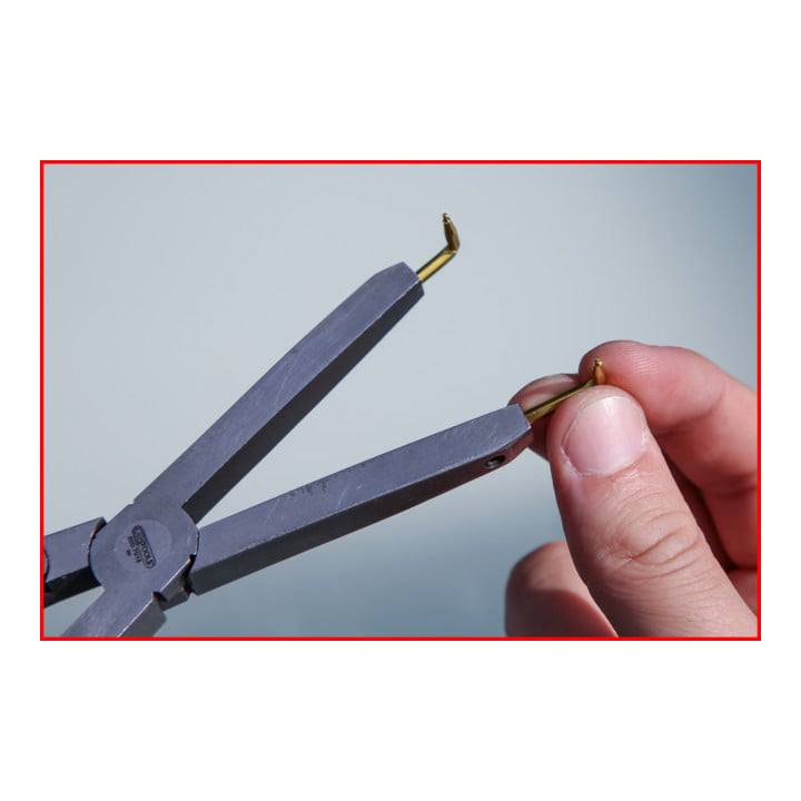Paire de pointes pour pinces à circlips à double articulation, 1,0 mm, coudées