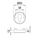 Paire de rosaces de protection 6533 Alu.F1 rd.o.ZA S.12mm