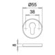 Paire de rosaces de protection 6533 Alu.F1 rd.o.ZA S.12mm