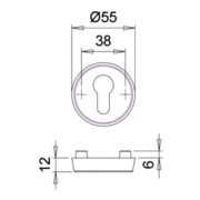 Paire de rosaces de protection 6533 Alu.F1 rd.o.ZA S.12mm-4