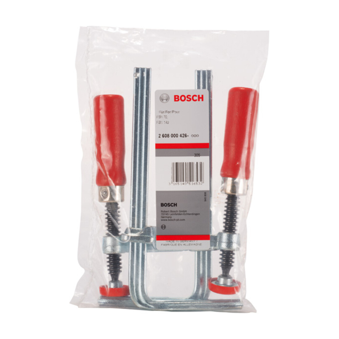 Paire de serre-joints Bosch pour scies circulaires électroportatives FSN 70 FSN 140