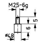 Palpeur D. 4,8 mm plan M2,5 acier p. comparateurs Käfer-3
