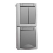 Panasonic Prise/Commutateur série combiné vertical FR-AP IP54 gris 90591082-DE-1