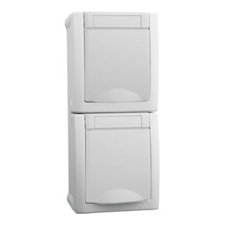 Panasonic Prise double verticale FR-AP blanche 90591186-DE