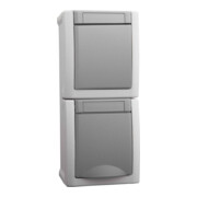 Panasonic Prise/interrupteur combiné vertical FR-AP IP54 gris 90591098-DE-1