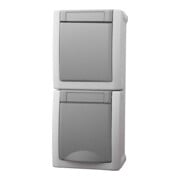 Panasonic Prise/interrupteur combiné vertical FR-AP IP54 gris 90591098-DE-3