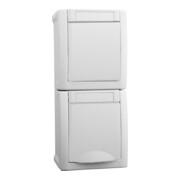 Panasonic Prise/Interrupteur va-et-vient combiné vertical FR-AP IP54 blanc 90591198-DE-1