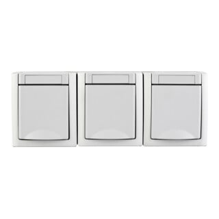 Panasonic Prise triple horizontale FR-AP blanche 90591599-DE