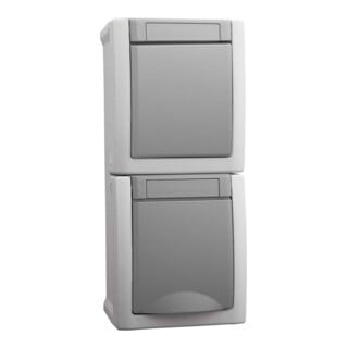 Panasonic Steckdose/Wechselsch-Kombi senkr.FR-AP IP54 gr 90591098-DE