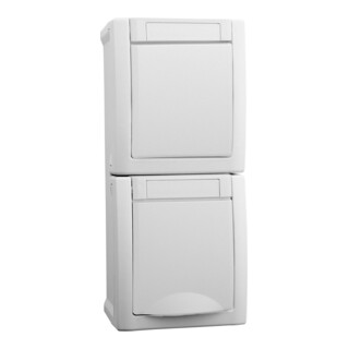 Panasonic Steckdose/Wechselsch-Kombi senkr.FR-AP IP54 ws 90591198-DE