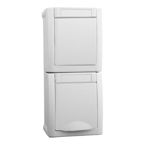 Panasonic Steckdose/Wechselsch-Kombi senkr.FR-AP IP54 ws 90591198-DE