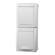 Panasonic Steckdose/Wechselsch-Kombi senkr.FR-AP IP54 ws 90591198-DE-3