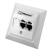 Panduit Plaque centrale inclinée 3 ports 2x CJS688TG, 1 aveugle CS2P6TGAWY-1