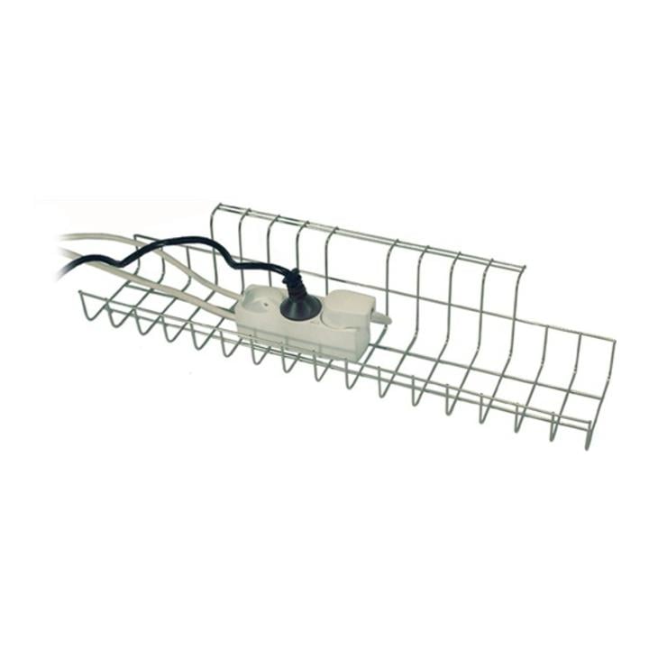 Panier de câble l.490xP100xH80-85mm argent adapté à bureau