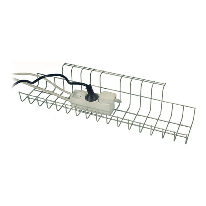Panier de câble l.490xP100xH80-85mm argent adapté à bureau