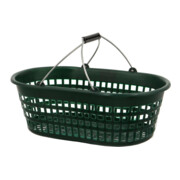 Panier de jardin 15 kg, vert, ovale avec anse double rabattable