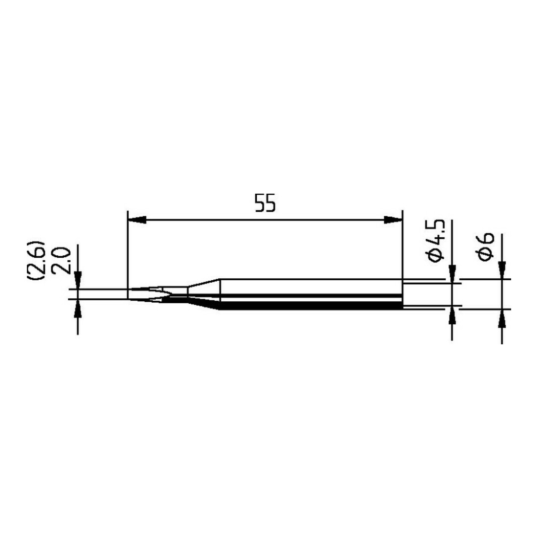 Panne Série 162 en forme de burin l. 2,6 mm 0162 KD/SB ERSA