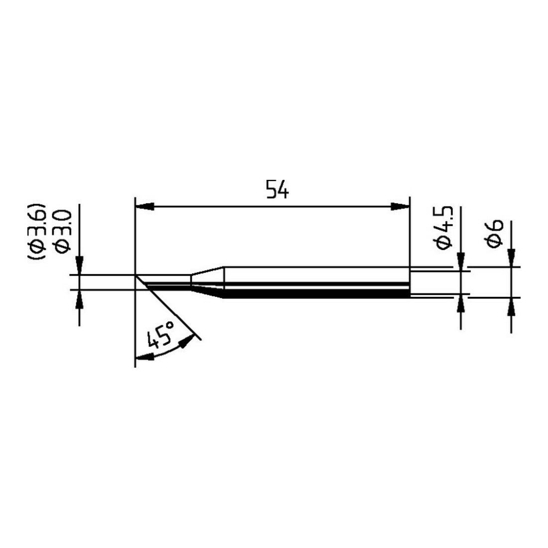 Panne Série 162 forme biseautée l. 3,6 mm 0162 LD/SB ERSA