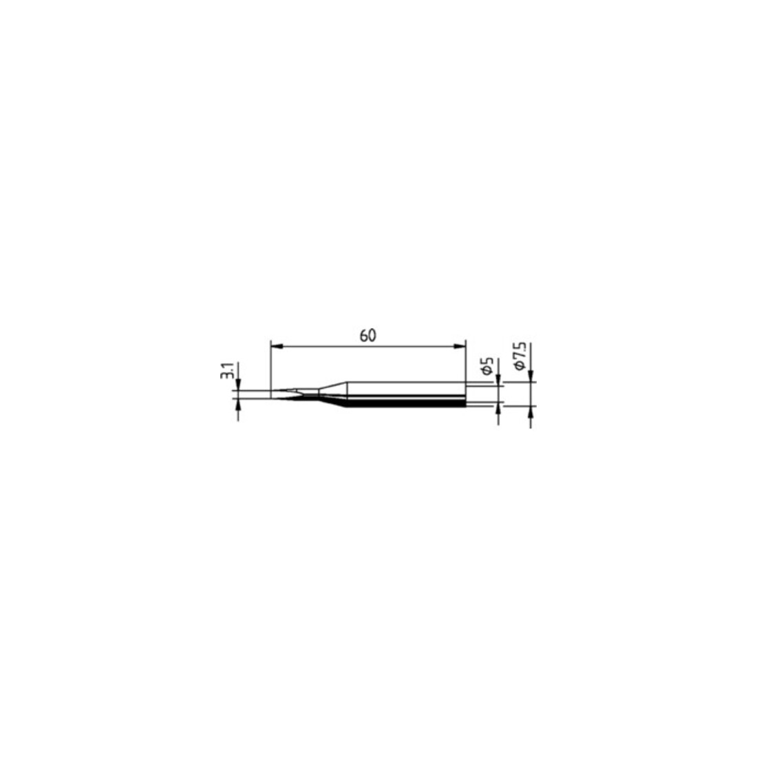 Panne Série 172 en forme de burin l. 3,1 mm 0172 KD/SB ERSA