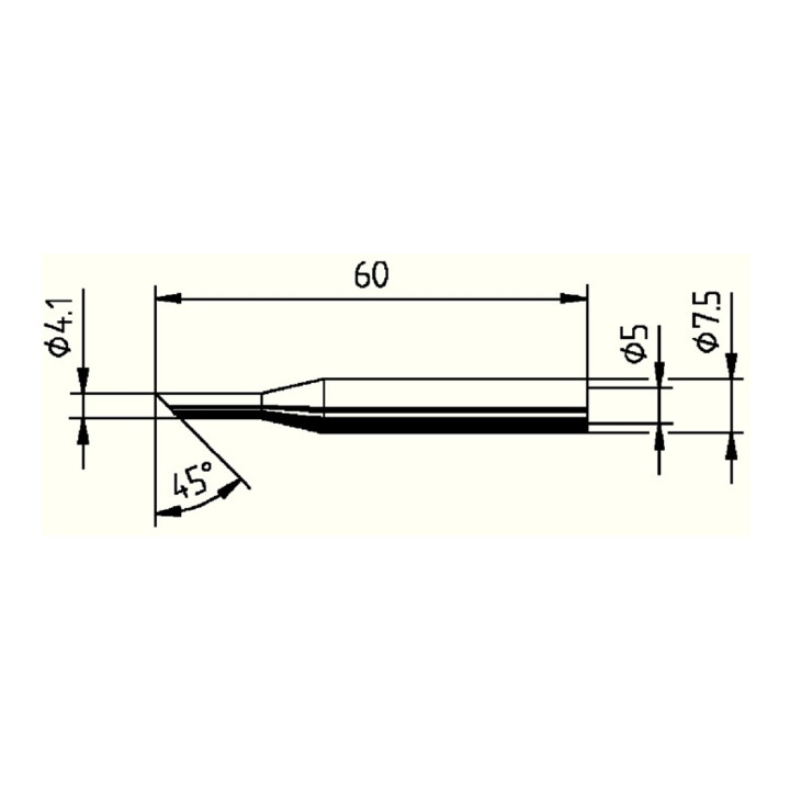 Panne Série 172 forme biseautée l. 4,1 mm 0172 LD/SB ERSA