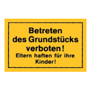 Panneau 250x150 Interdiction d’entrer sur la propriété jaune