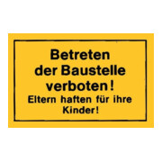 Panneau 300x200 Entrée chantier interdite jaune