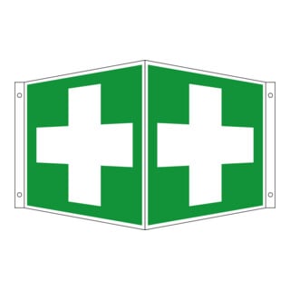 Panneau angulaire de secours Eichner Premiers secours, 15 x 15 cm