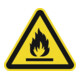Panneau d'avertissement ASR A1.3/DIN EN ISO 7010 200 mm danger, substances infla-1