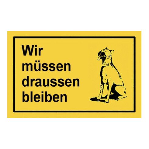 Panneau d’avertissement « Doit rester à l’extérieur » jaune