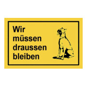 Panneau d’avertissement « Doit rester à l’extérieur » jaune