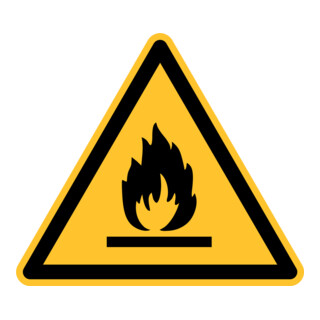 Panneau d'avertissement Eichner Matières inflammables PVC jaune